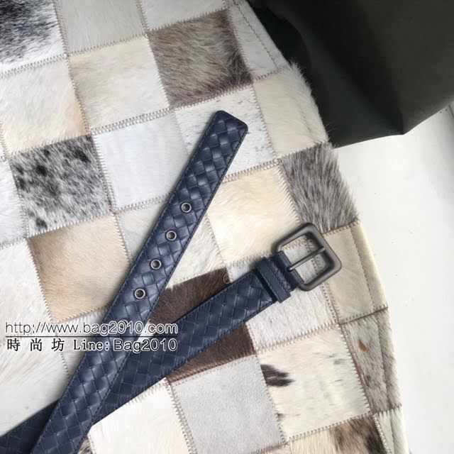 BV高端男士皮帶 寶緹嘉編織搭配槍色磨砂帶頭腰帶 寶緹嘉經典牛皮腰帶  jjp1536